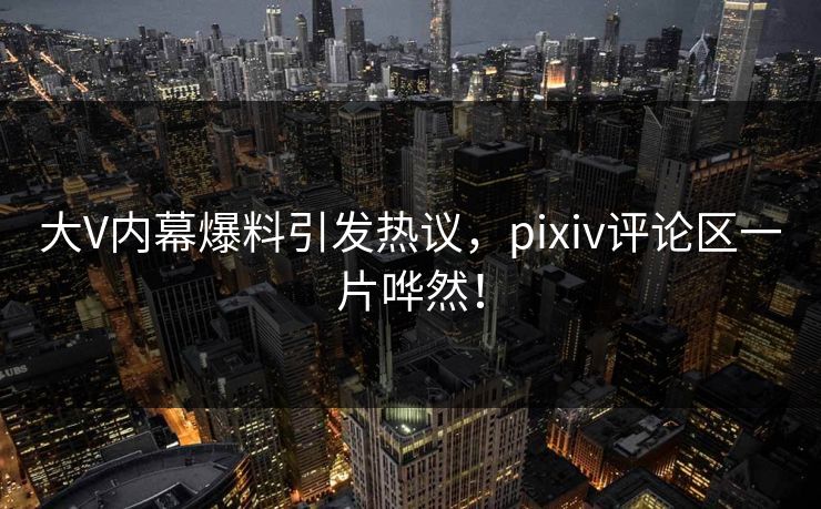 大V内幕爆料引发热议，pixiv评论区一片哗然！