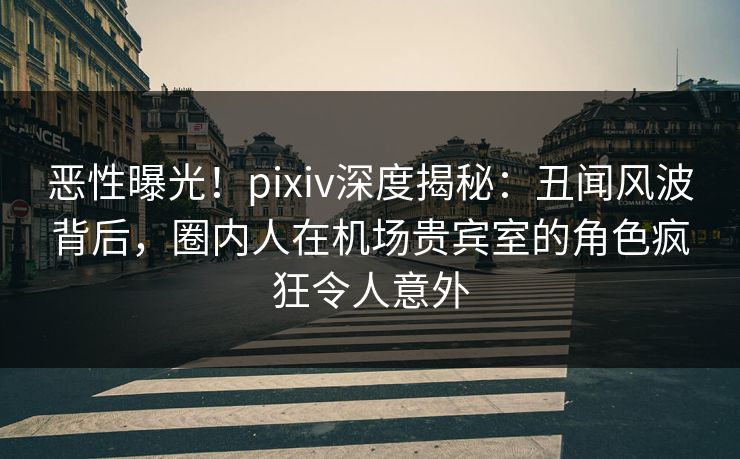 恶性曝光！pixiv深度揭秘：丑闻风波背后，圈内人在机场贵宾室的角色疯狂令人意外