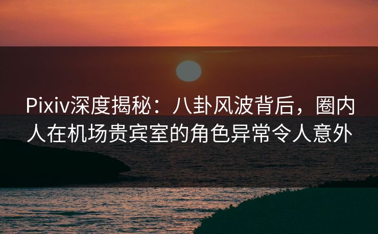Pixiv深度揭秘：八卦风波背后，圈内人在机场贵宾室的角色异常令人意外